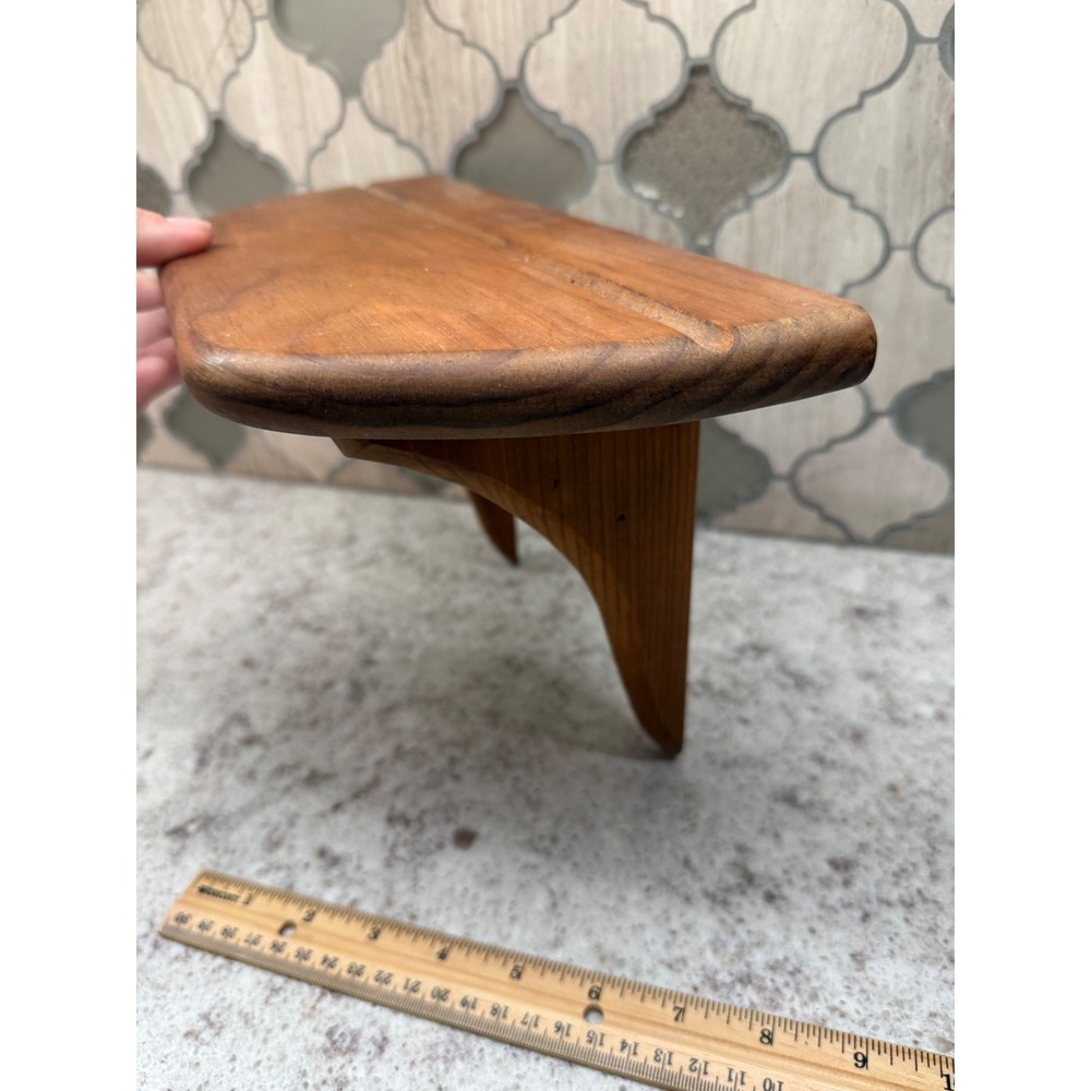 Vintage Mid Century Modern Solid Wood Wall Shelf Small Display plate Ledge - Picture 2 of 5